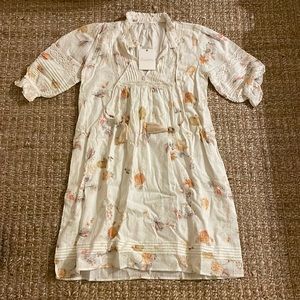 NWT Gysette Cream and Orange Floral Dress Boxy Bohemian 4
